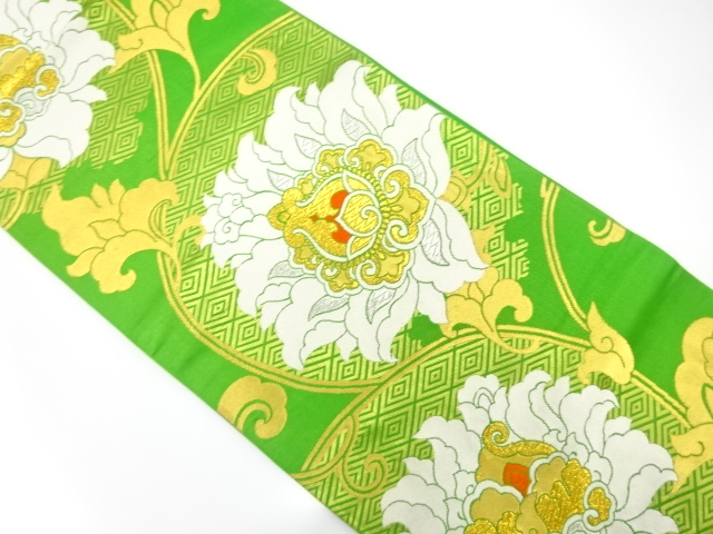 JAPANESE FUKURO OBI / WOVEN CHINESE FLOWER
